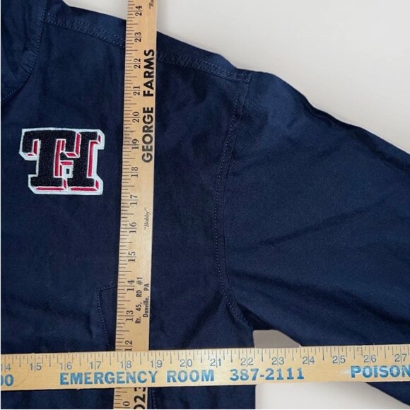 Tommy Hilfiger Battle Jacket with Chenille Logo, Size M Blue Patch Shirt - Picture 4 of 7